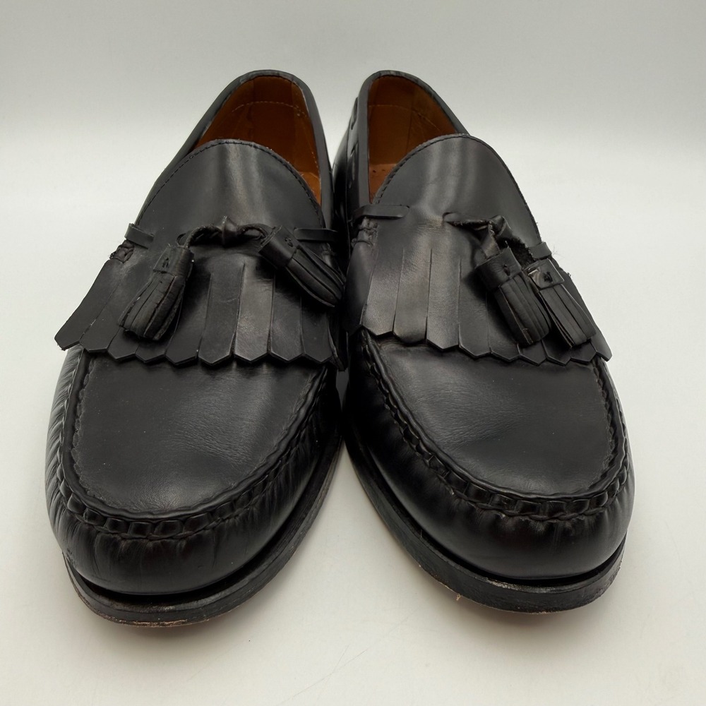 Allen Edmonds Lowry Hill Black Leather Kiltie Tassel Loafers Mens 9.5 D 31420 - Picture 2 of 7